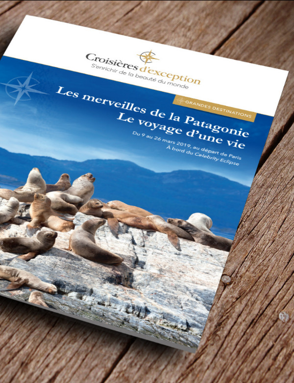 création brochure voyage croisière patagonie exception