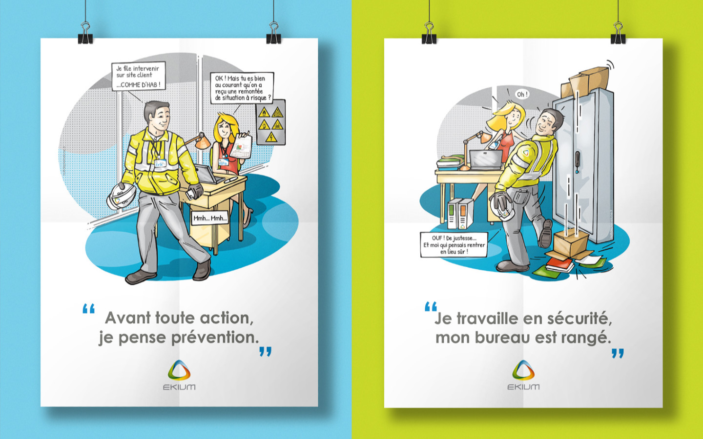 campagne d'affichage sécurité pour Ekium ingénierie industrielle