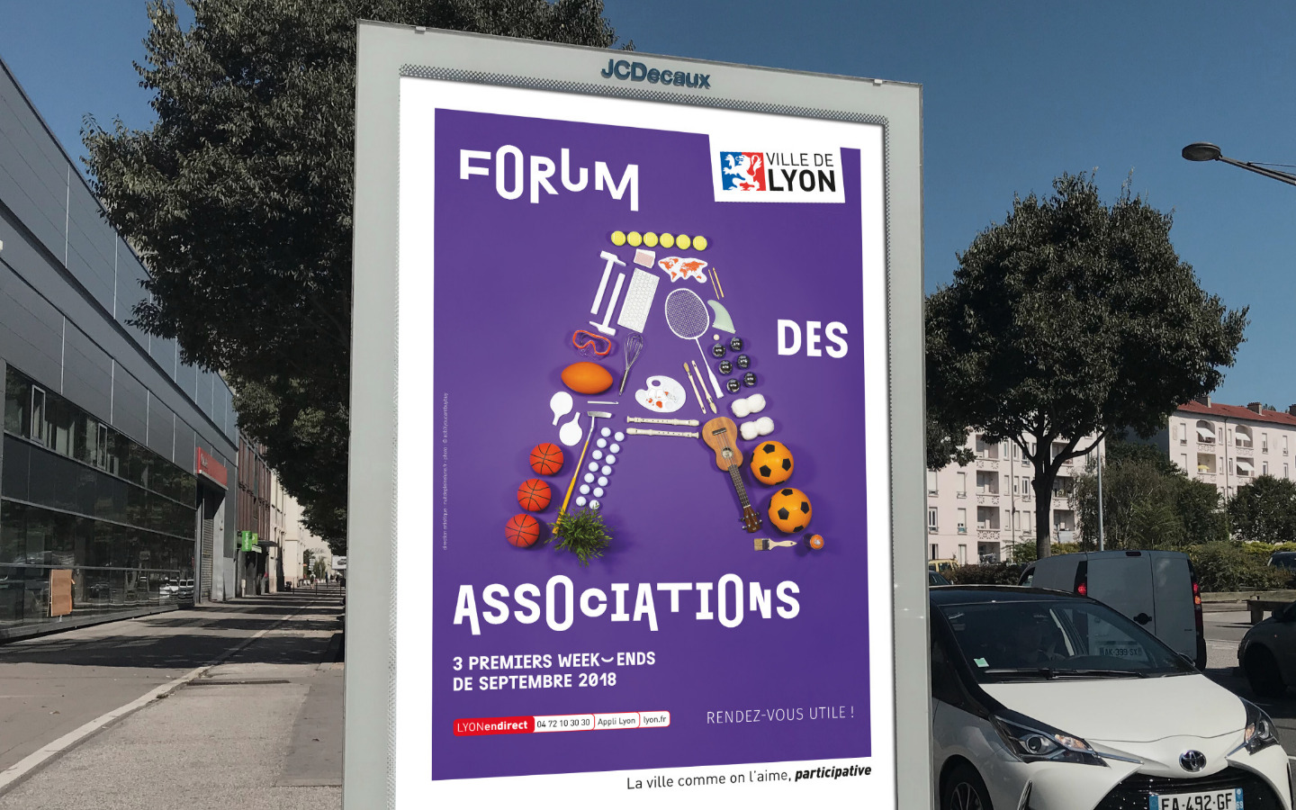 ville de Lyon campagne forum des associations 2018 , affichage Decaux 4x3m
