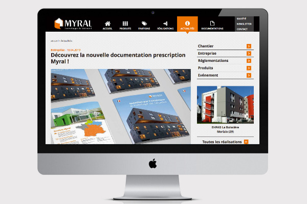création et développement de site internet pour Myral industrie